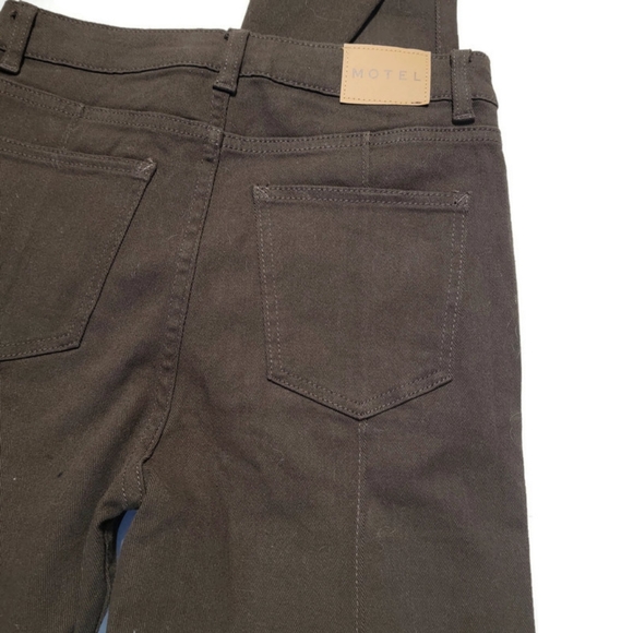 Motel Denim Seam Bootleg Split Jeans Bitter Chocolate Brown - Picture 7 of 11